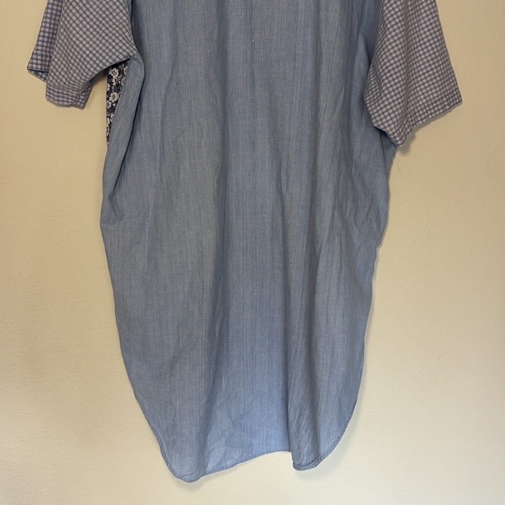 Homemade Patchwork Button Up Dress Embroidered - image 7